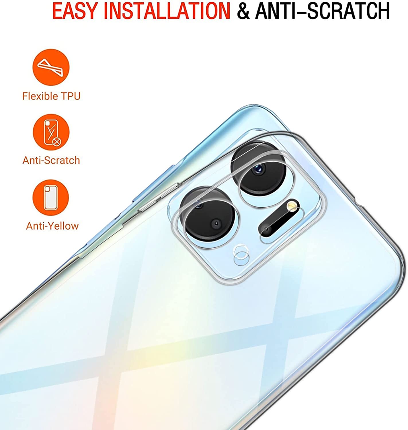 Honor X7a Case Clear Gel Phone Cover