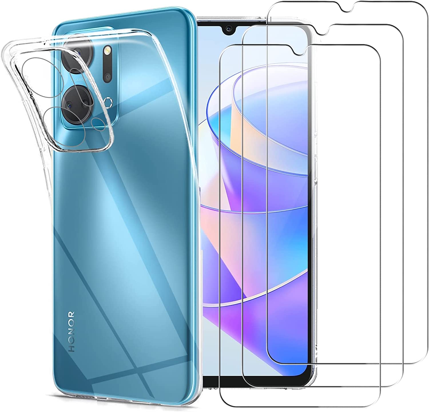 Honor X7a Case Clear Phone Cover & Screen Protector